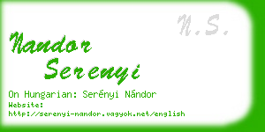 nandor serenyi business card